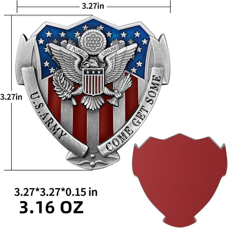 LWQLZY US Army Veteran Metal Car Emblem 3D Decals Shield Shape with Eagle, Enamel American Flag, 3M Adhesive, Car Medal Gift for Veterans and Military Supporters (US Army) - Image 5